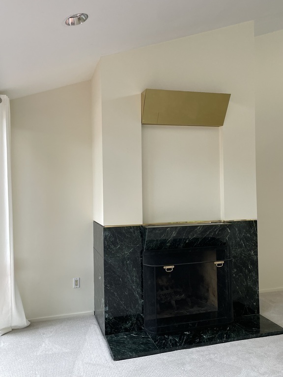 Living room fireplace of marble
