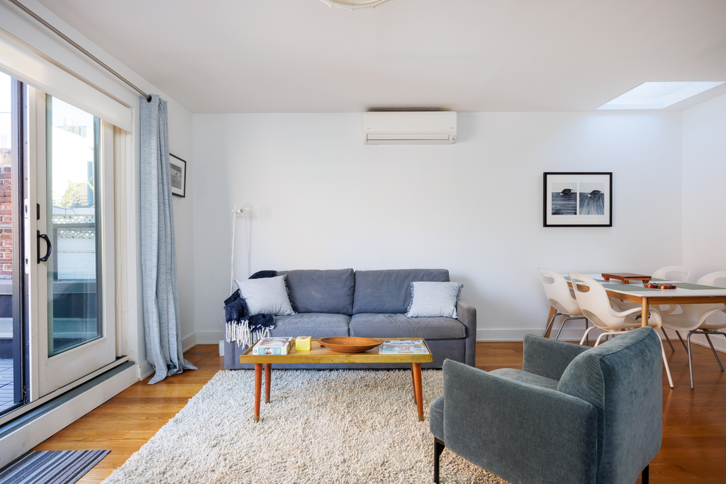 Fold Out Couch in LIving Room Sleeps 2 Comfortably