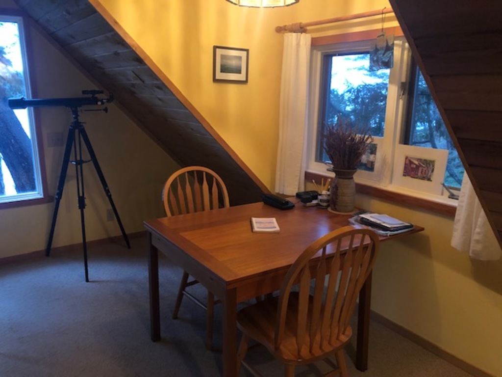 Upstairs dining with view