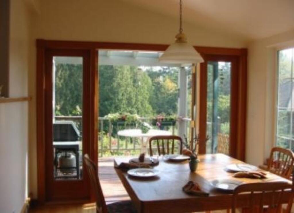 dining area and deck