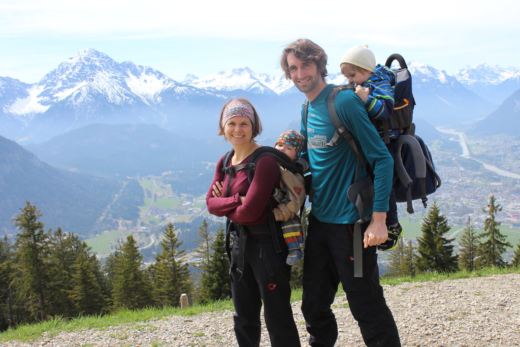 Ursula, Georg, Samuel and Marian hiking in Tyrol