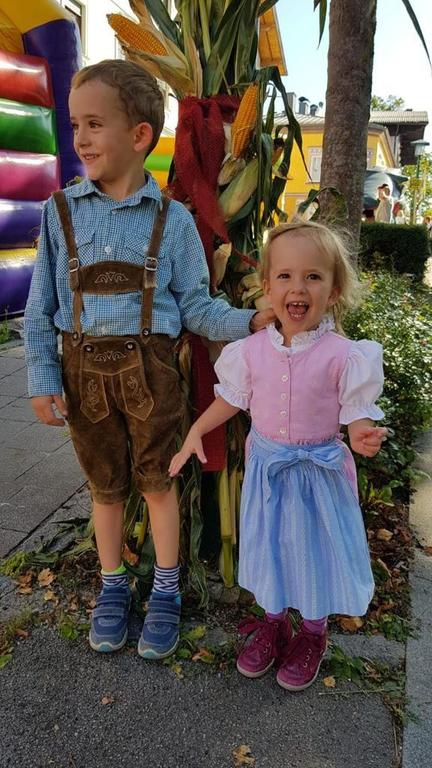 the children in the typical Tracht of Austria