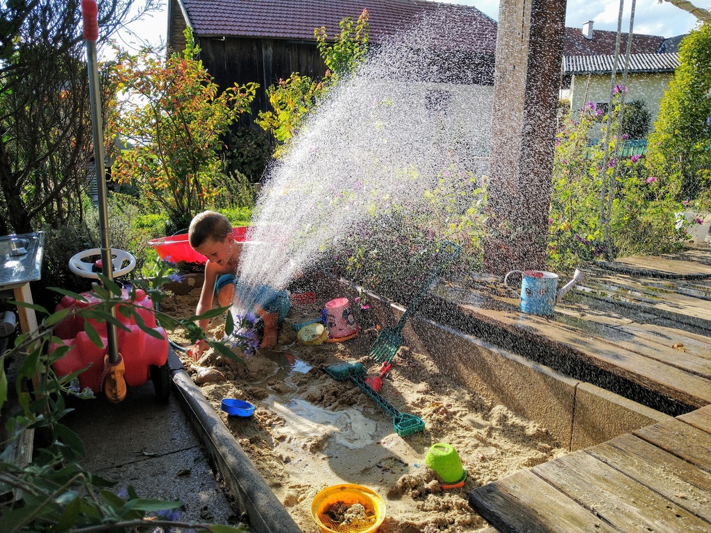 water action in the garden