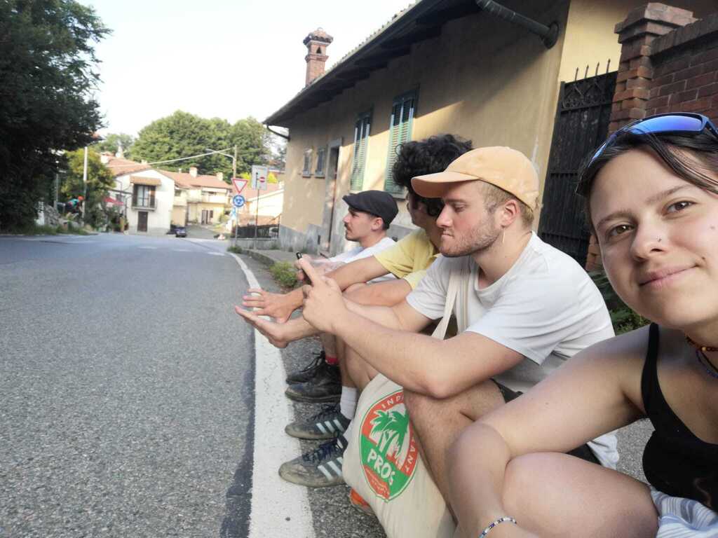 Waiting for the bus in Northern Italy