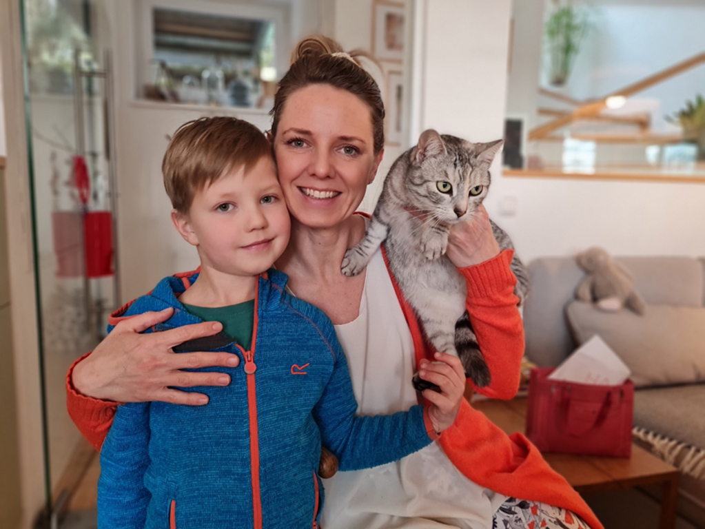 Konstantin, Sandra und Katze Pauli