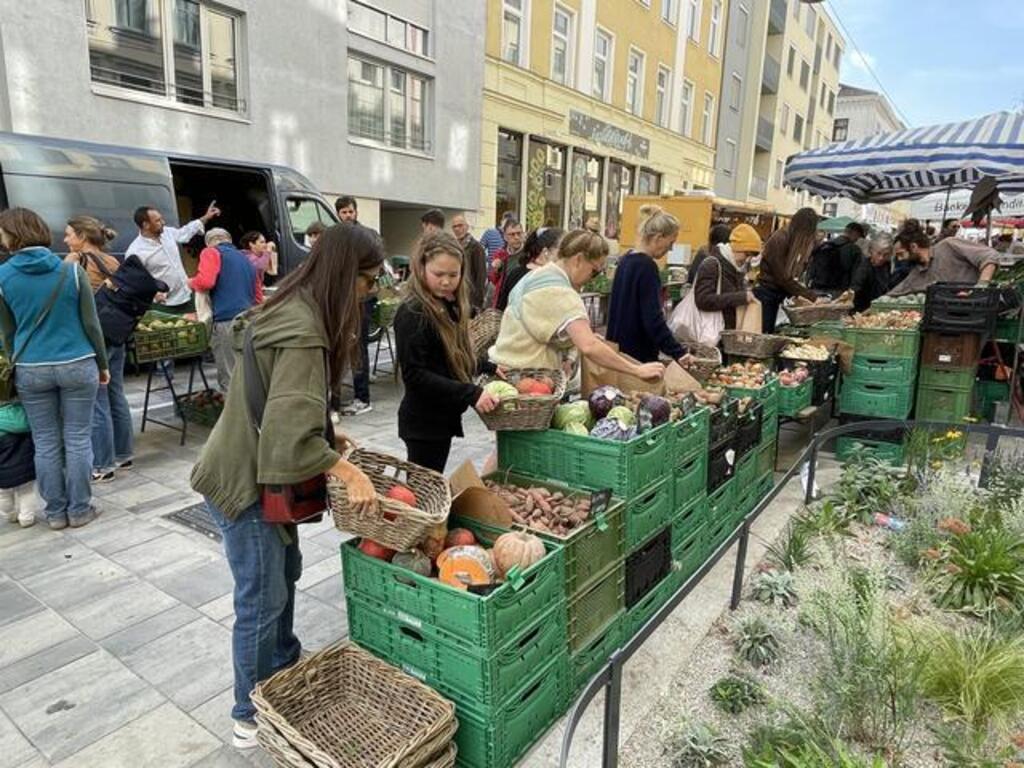 Kutschkermarket - locally sourced vegetables and other good products are available here on Saturdays