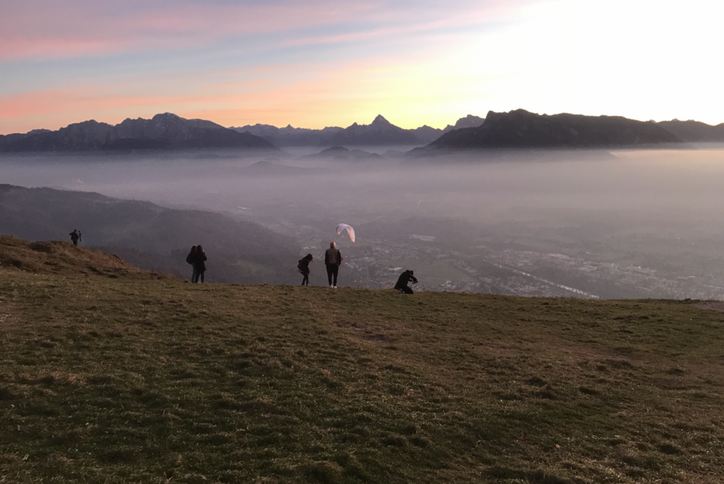 Enjoying the evening on the Gaisberg, overlooking the city of Salzburg
