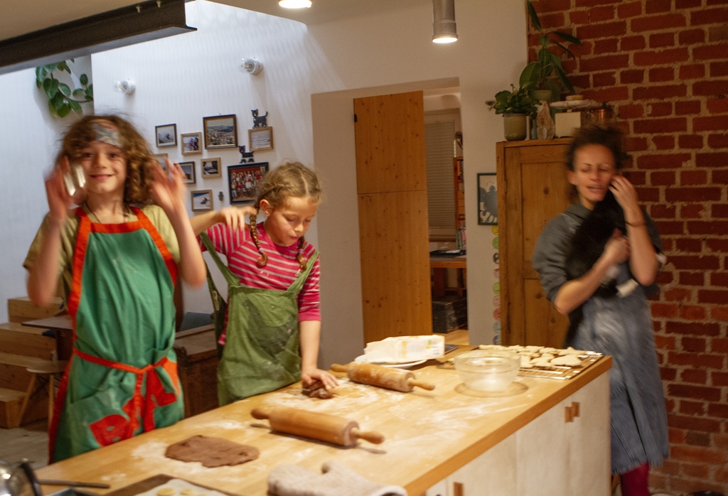 The kids and Nadia just love baking