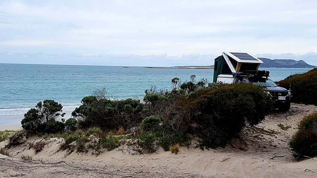 Camping,  Flinders Island, Tasmania.  Not another soul seen in 2 days !