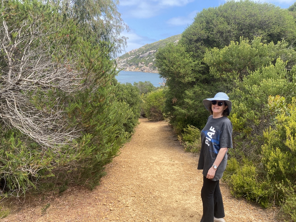 Family member walking to local 'sacred cove' spot