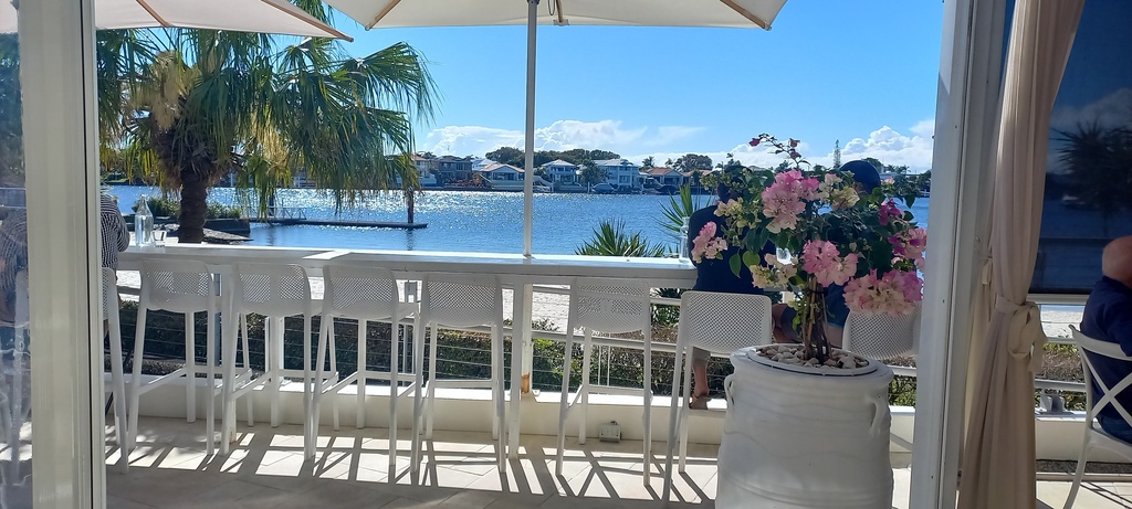 Coffee stop at Vrina Mezze bar on our local canal walk 