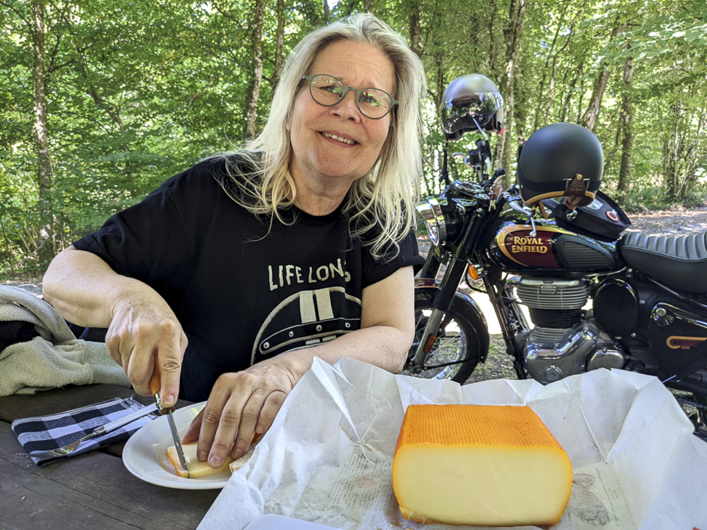 Belgium Cheese on a road trip by motorcycle