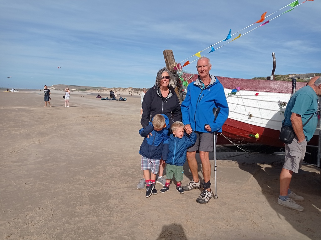 petits enfants, Papou, Mamou à Wissant