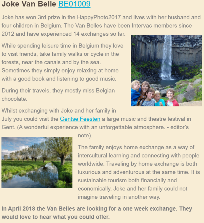 Intervac wrote an article about some of the winners of the #happyphoto2017 contest. Here is what they wrote about us...