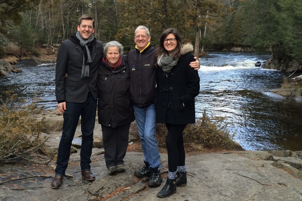 Family walk to the creek
