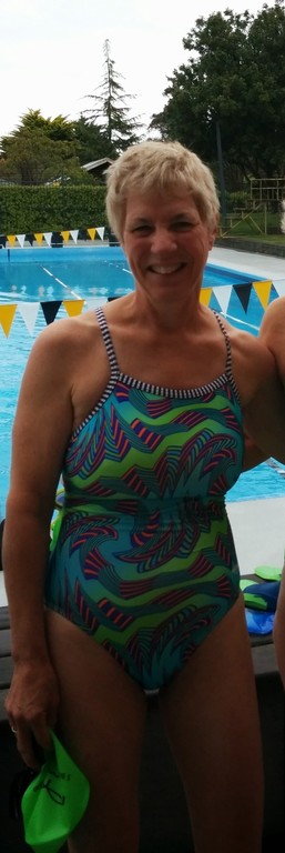 Francine at the pool in New Zealand