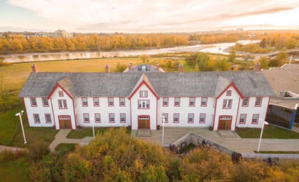 Fort Calgary, downtown Calgary.  About 10 to 15 minutes from our home by bicycle.