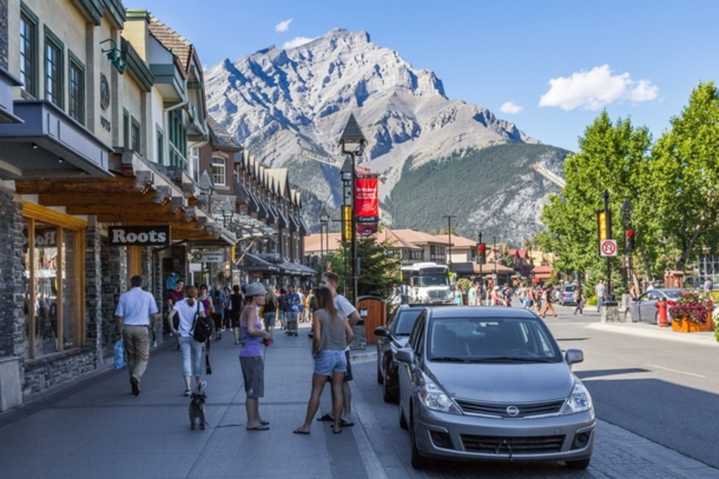 Town of Banff in Banff National park.  Shop, hike, go to the spa!