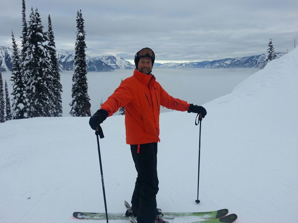 Alan skiing in the Rocky Mountains, January 2019