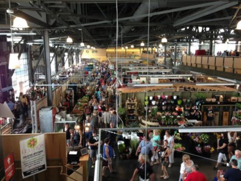 Seaport market on a Saturday morning 