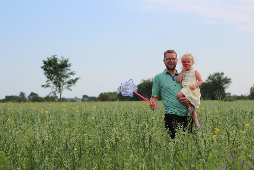 Butterfly catching in "our backyard"