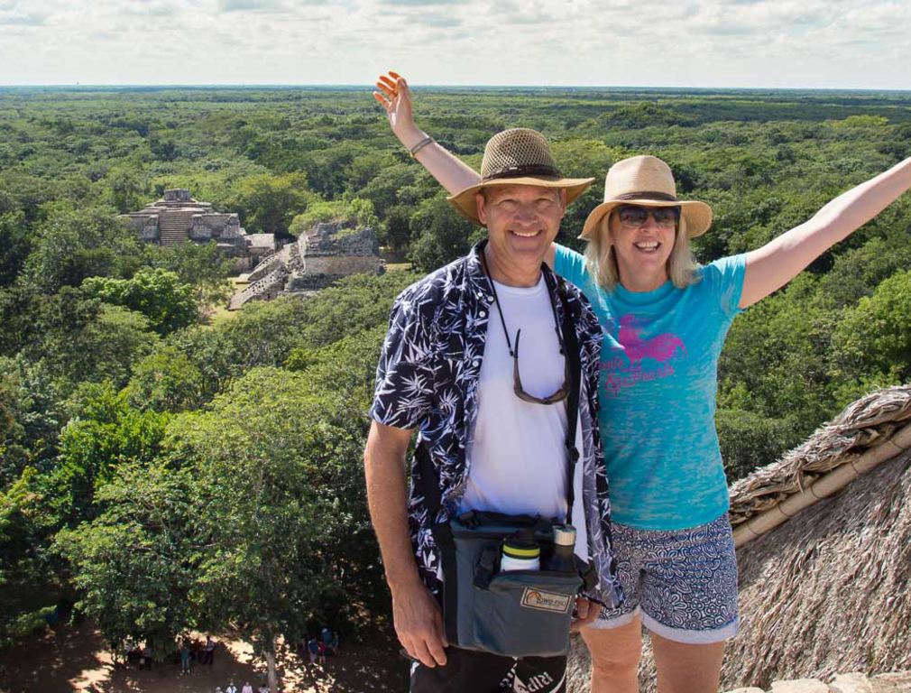 Henk and I at the top of Ek Belem pyramid, Mexico