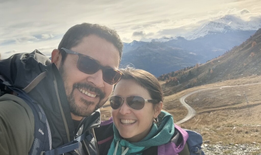 This is us hiking next to our house