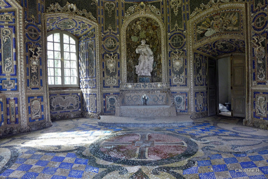 ...you should regard the rococo seashel-chapel outside in the park...