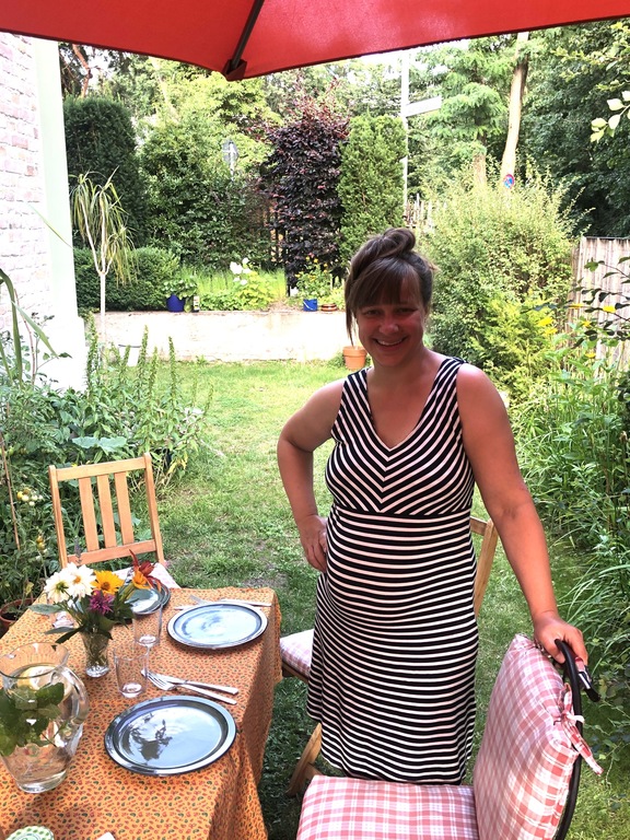 we enjoy eating in our garden