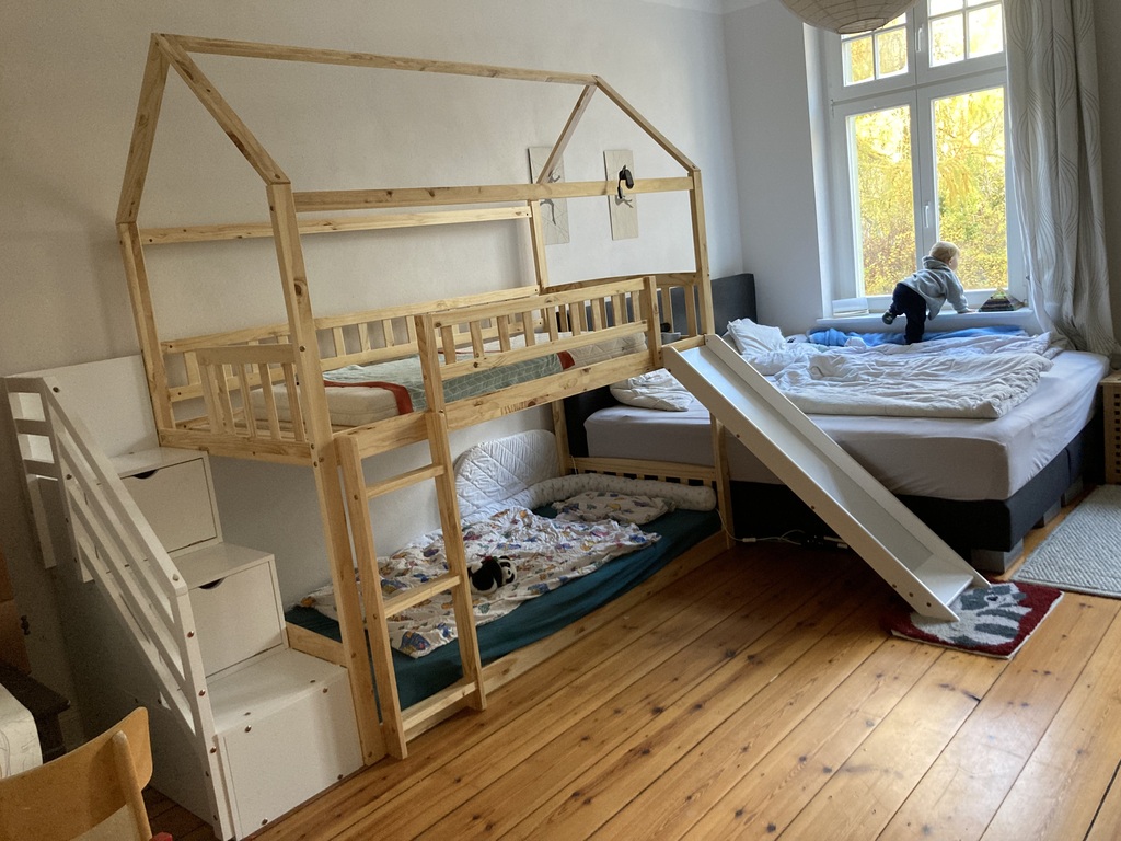 our bedroom, at the moment we still sleep all in the same room