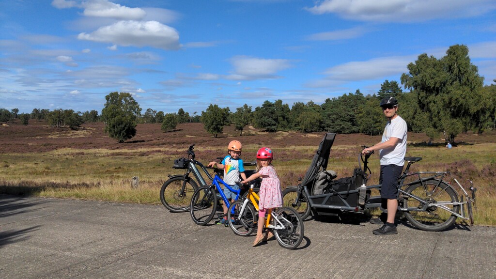 Wieland, Felix and Lotta in the Fischbeker Heide (11 km from our house)