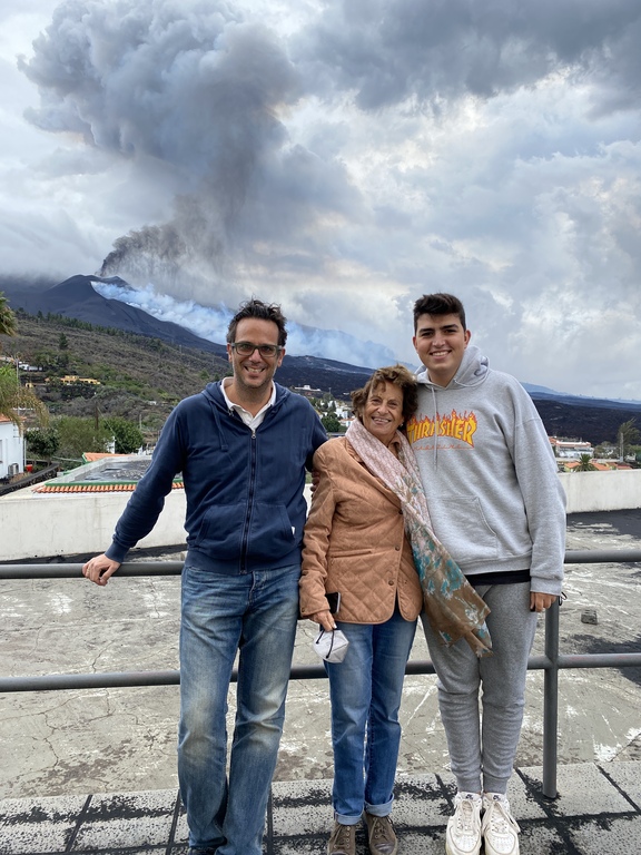David, Hortensia y Jorge en La Palma