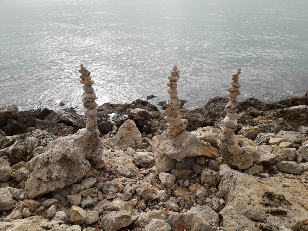 Cairns found when walking along the sea front in Palma