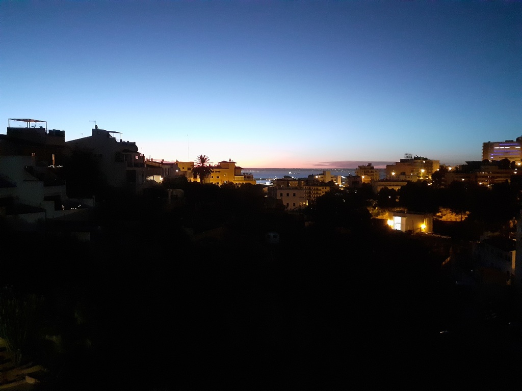 The view from the balcony at sunset