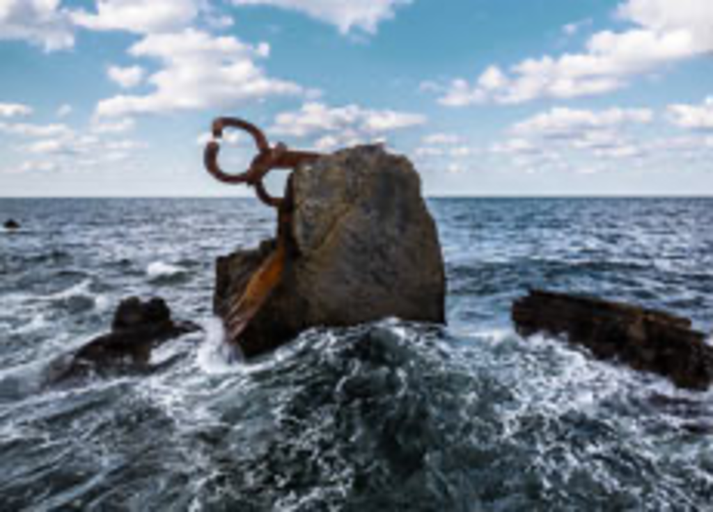 Chillida s sculpture in Ondarretas beach