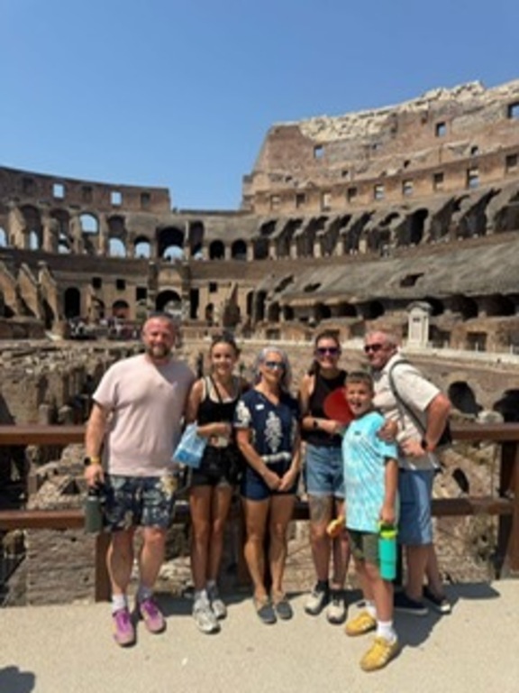 Sue & Alistair in Rome 2025 with family
