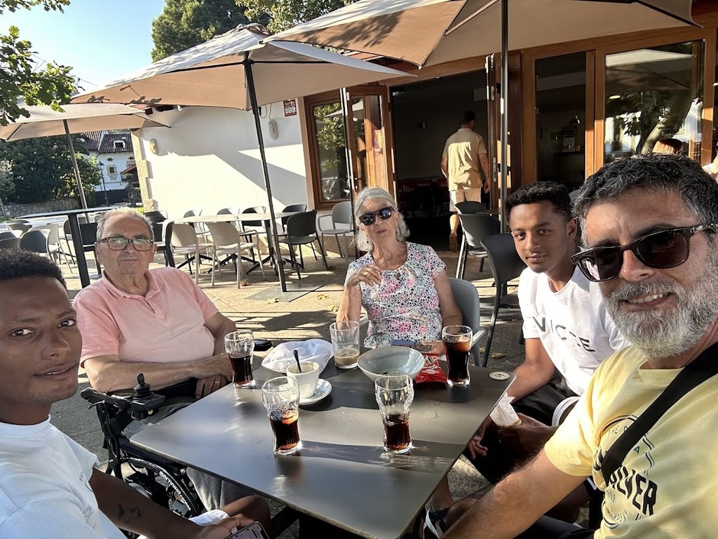 In the village square, great atmosphere in the summer to have a drink or some nice food