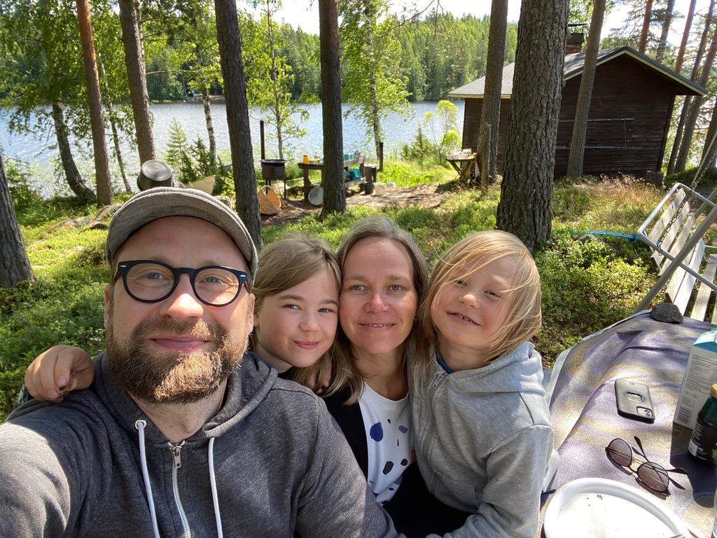 Our family, spending time in the summer cottage.