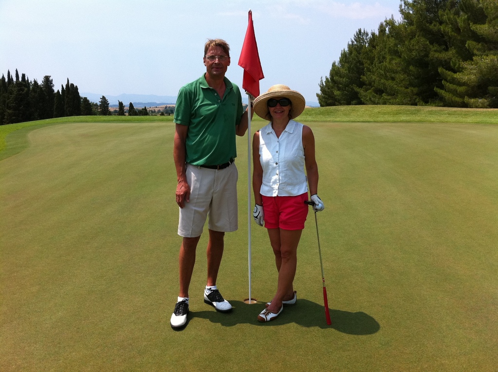 Eeva and Jukka. Golf is one of our hobbies.