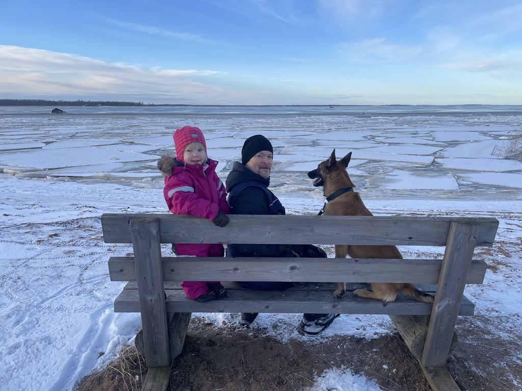 Winter walk by the sea