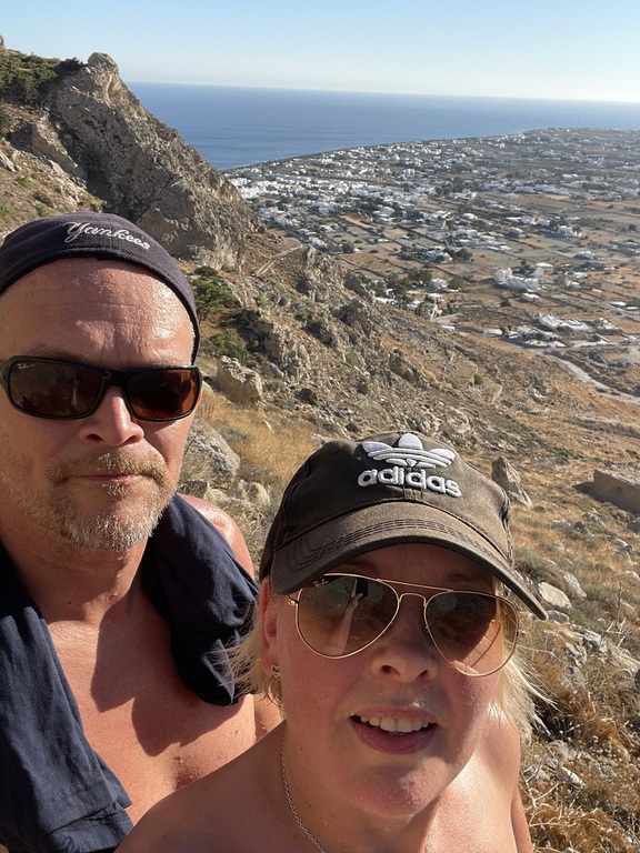 Walking over the hills on Santorini -22