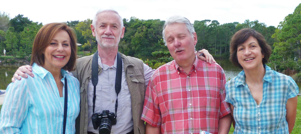 With friends last March in Florida