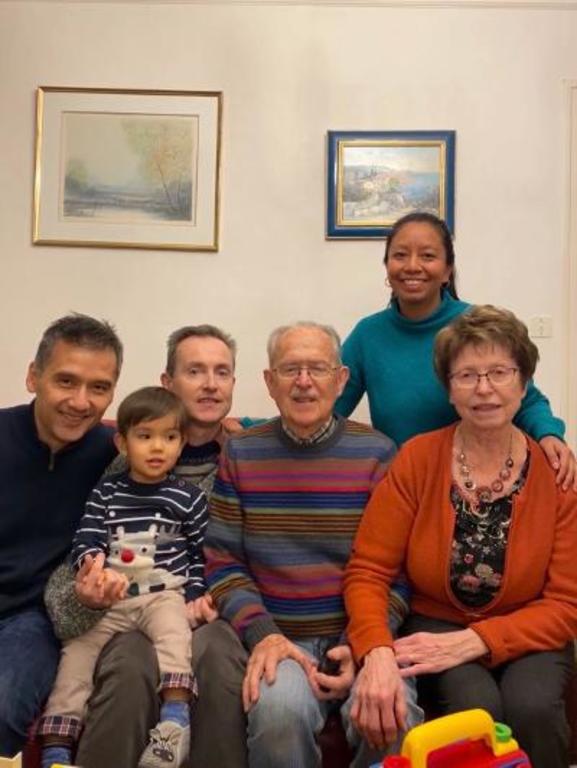 Jean-Pierre,  Jacqueline and children at home  , December 2019