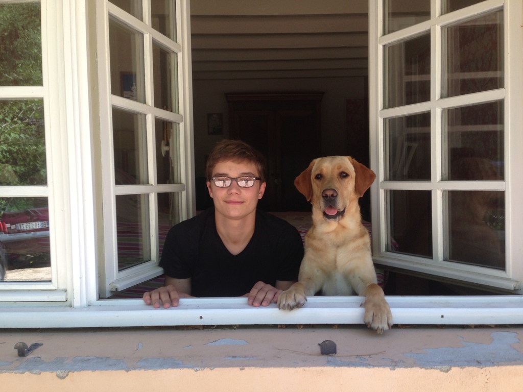 Victor and Manzana service dog 