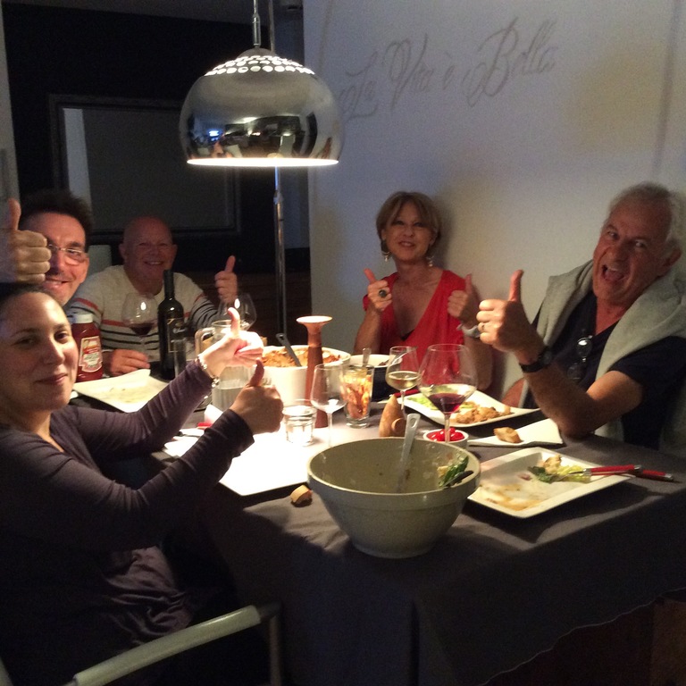 meal with friends in Quebec