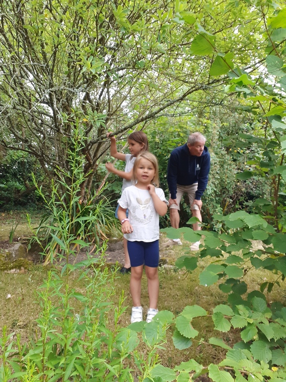 Our grand daughters in the garden