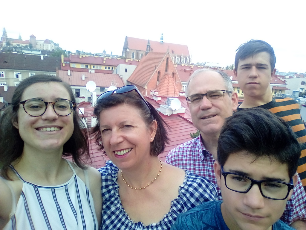 Notre famille avec vue de Cracovie