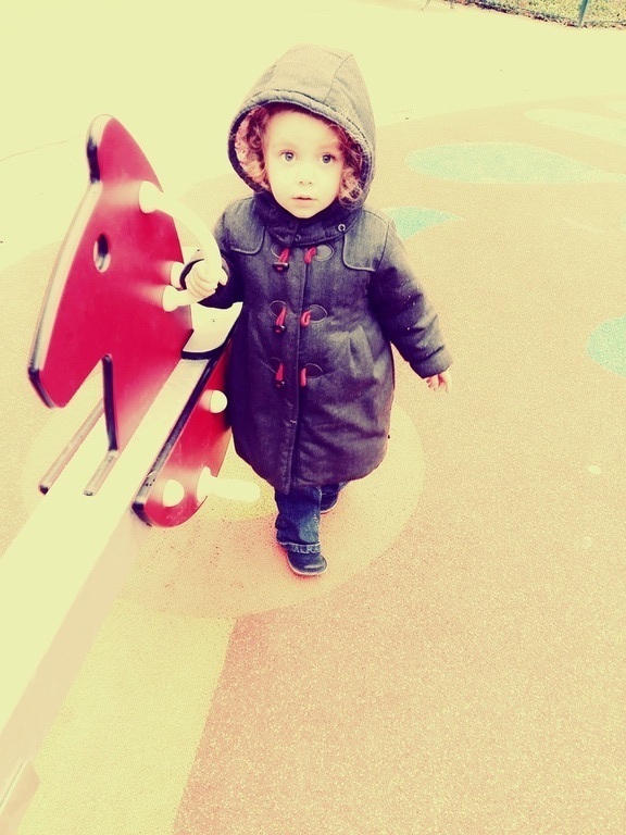 In the playground next to our home