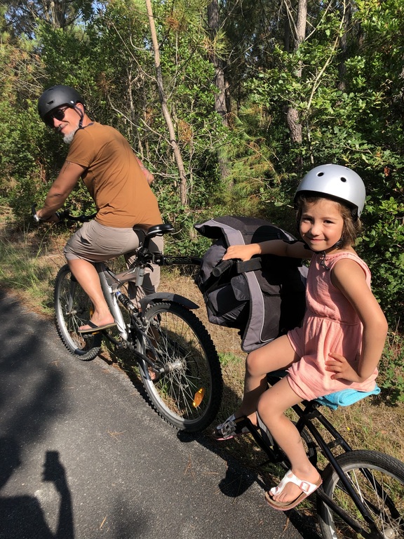 Capt Ferret on a bike
