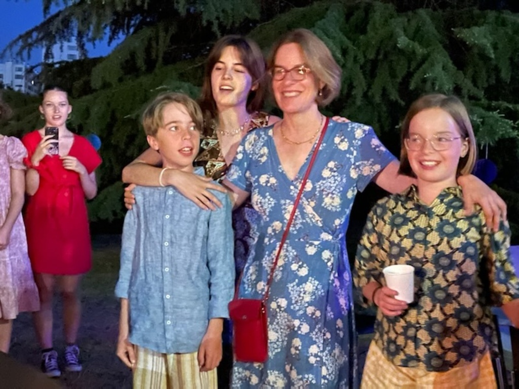 Mes enfants et moi à la fête organisée à l’occasion de mes 50 ans 